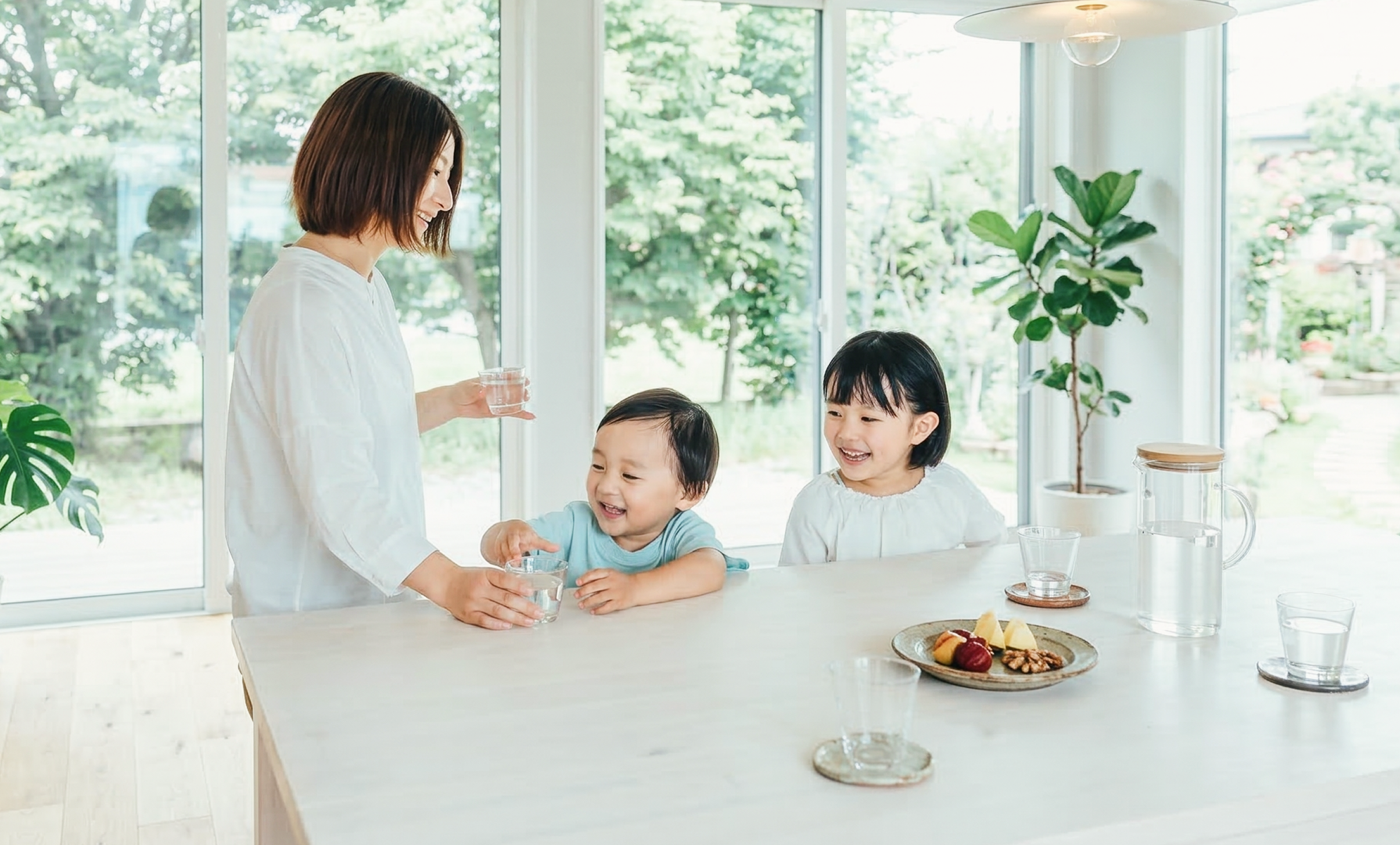 キッチンで楽しむ家族